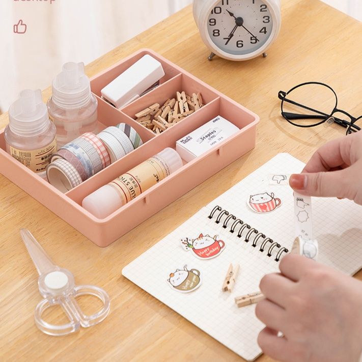 パーテーション 多機能仕切り付き引き出し型卓上収納トレー