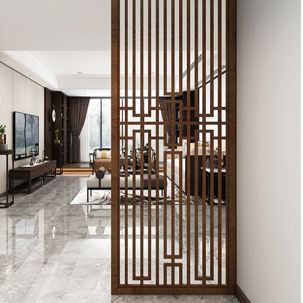 パーテーション 東洋木雕幾何学模様間仕切りパーテーション