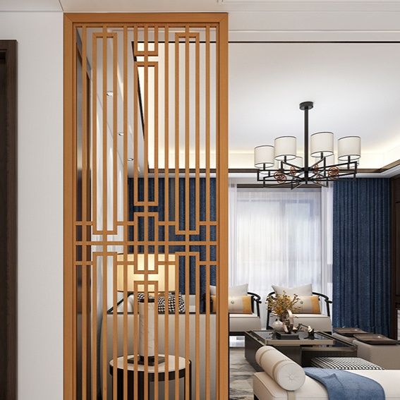 パーテーション 東洋木雕幾何学模様間仕切りパーテーション