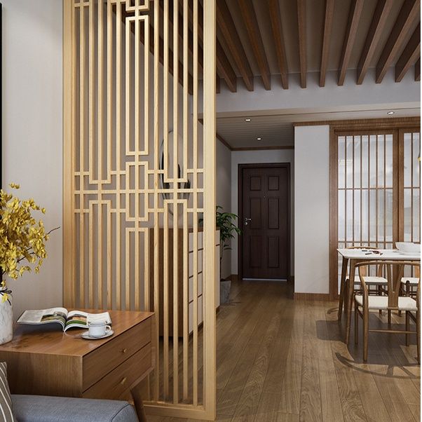 パーテーション 東洋木雕幾何学模様間仕切りパーテーション