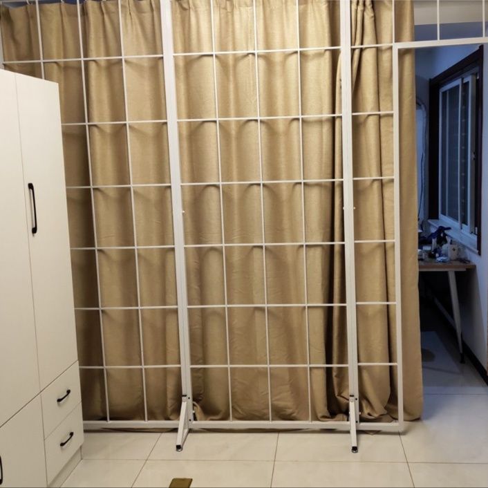 パーテーション 格子柄突っ張り式間仕切りパーテーション