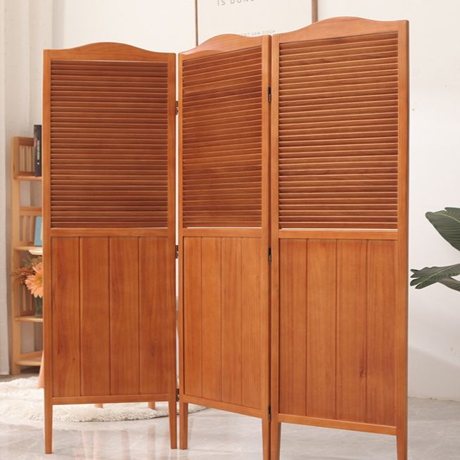 パーテーション 天然木製三連ルーバー間仕切り衝立