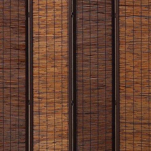 パーテーション 天然素材編み込み四連衝立間仕切り