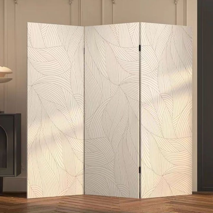 リーフ柄立体彫刻パーテーション四連