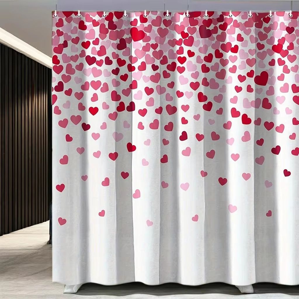 パーテーション 舞い降りるハート柄間仕切りカーテン