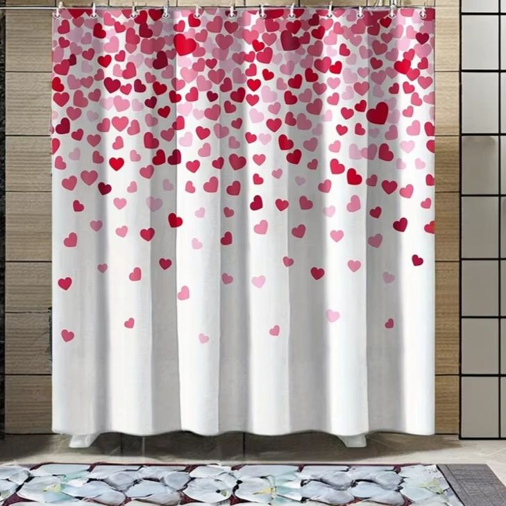 パーテーション 舞い降りるハート柄間仕切りカーテン