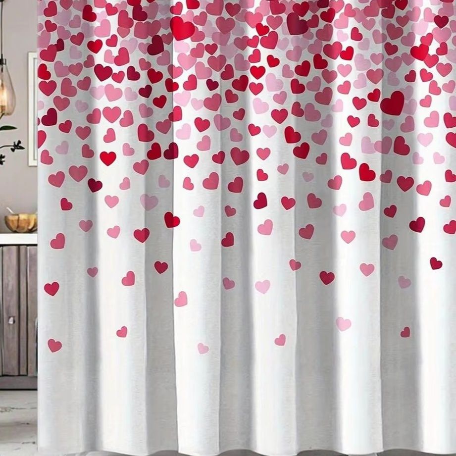 パーテーション 舞い降りるハート柄間仕切りカーテン