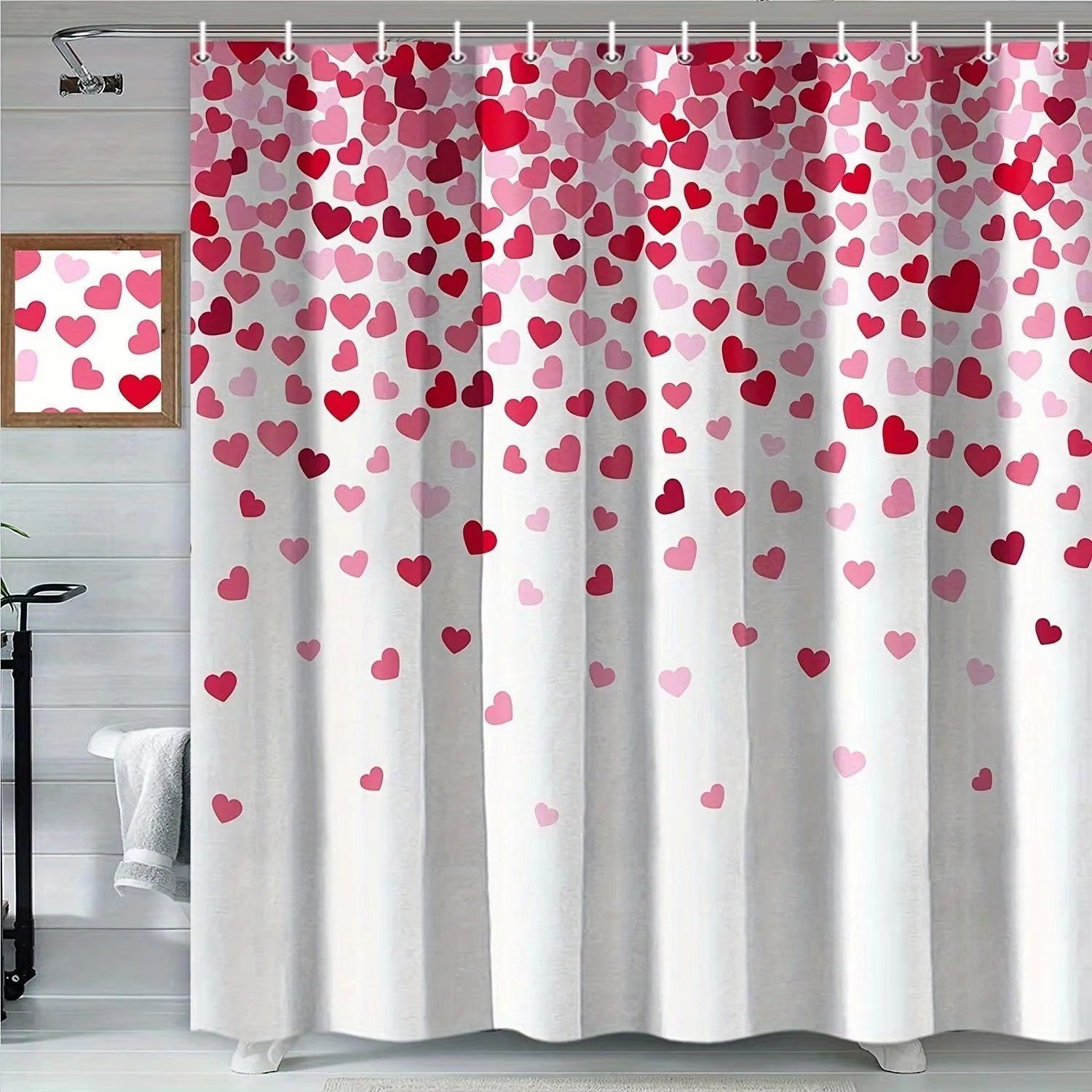 パーテーション 舞い降りるハート柄間仕切りカーテン