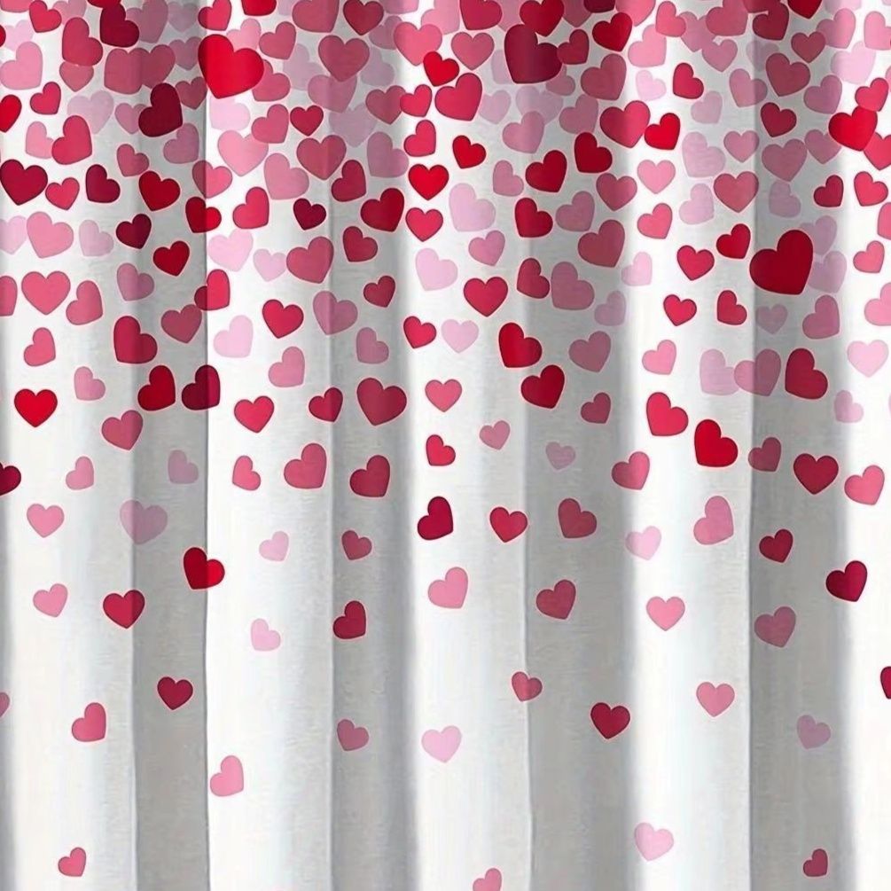 パーテーション 舞い降りるハート柄間仕切りカーテン