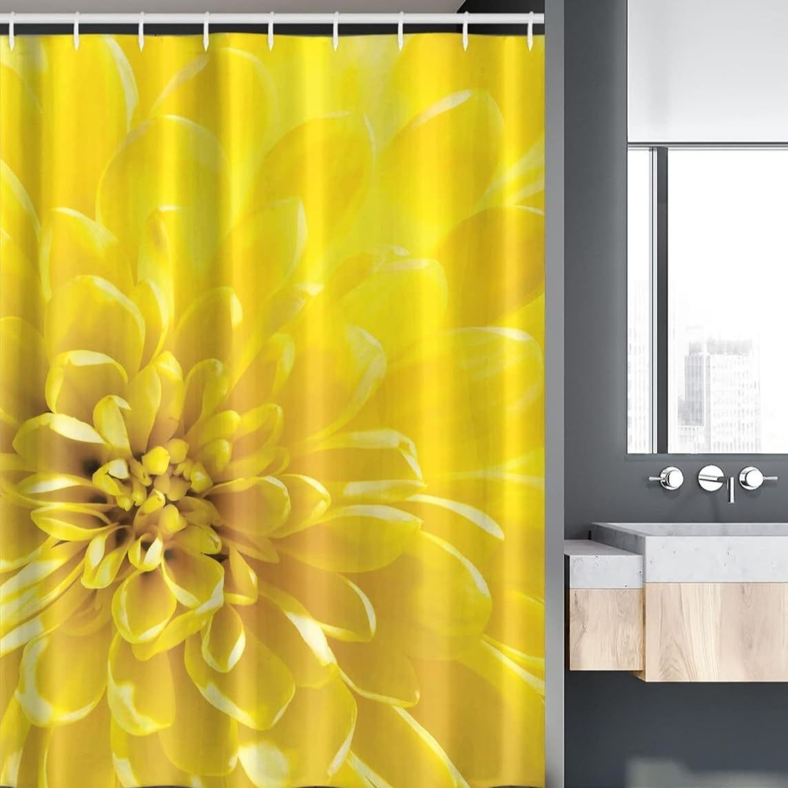 パーテーション 華やか大輪花柄パーテーション用目隠しカーテン