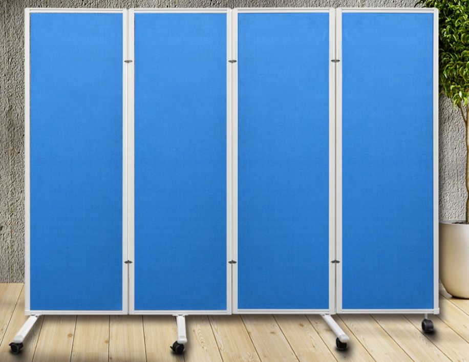 折りたたみ式キャスター付き４連可動式パーテーション 