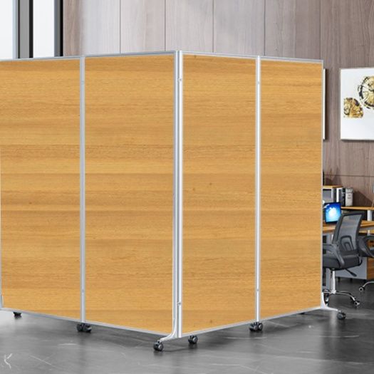 木目調キャスター付き自立可動式間仕切りパーテーション 
