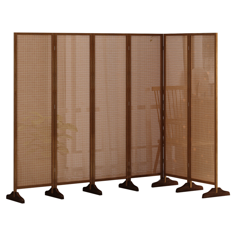 パーテーション 木製枠組み六連式折りたたみ衝立
