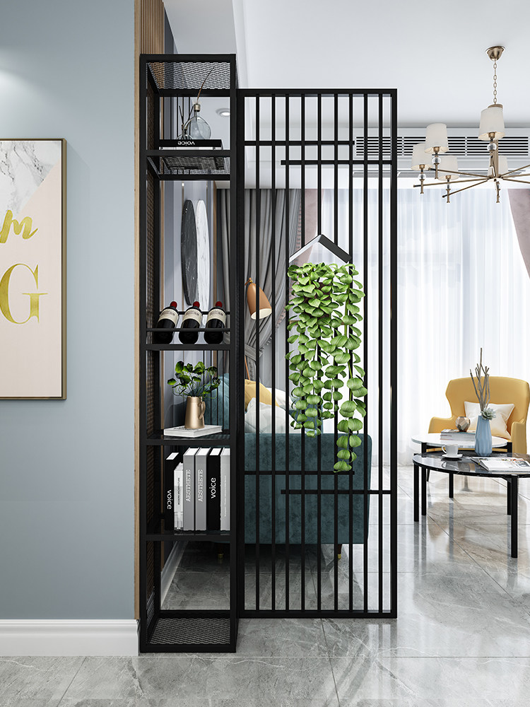 パーテーション 縦格子収納一体型パーテーション