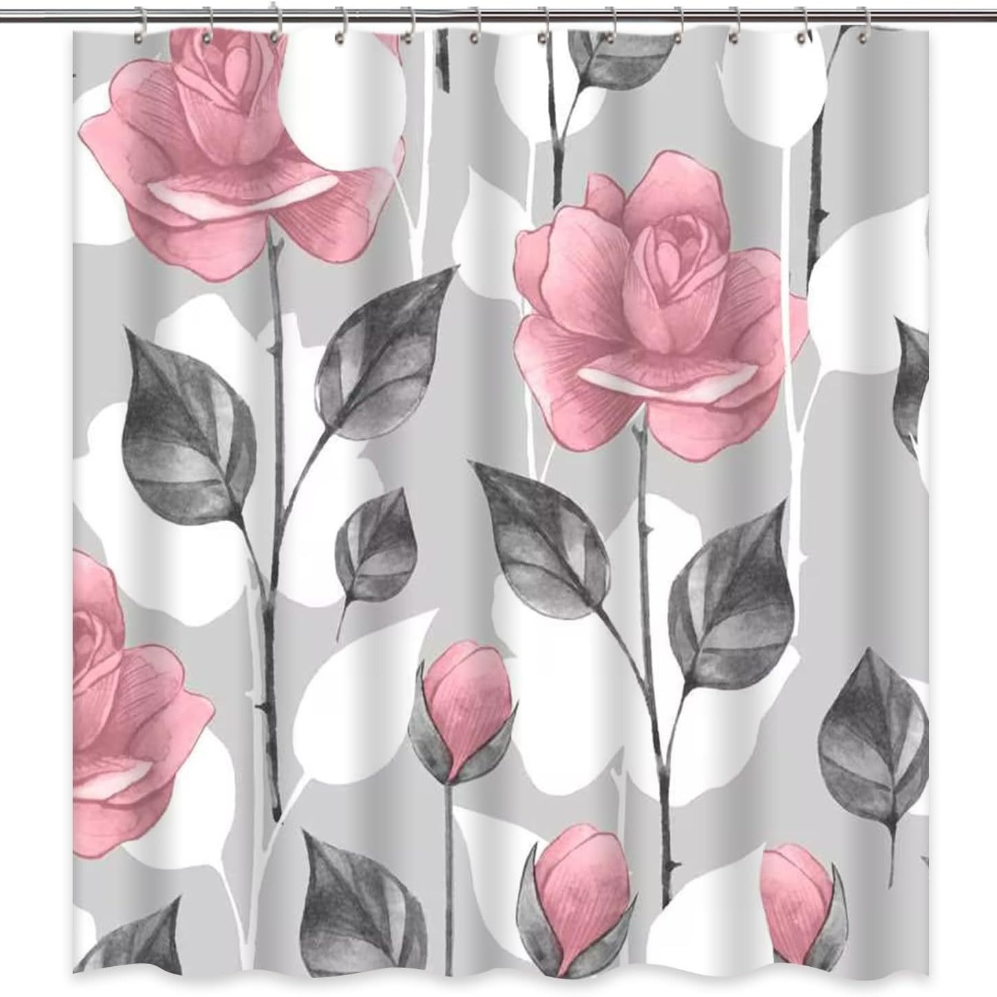 パーテーション 薔薇と水玉模様の間仕切り用カーテン