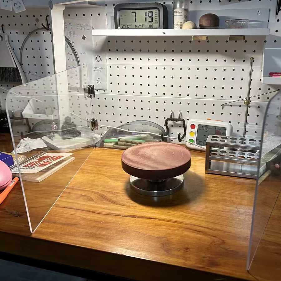 パーテーション 三面折りたたみ式透明卓上パーテーション