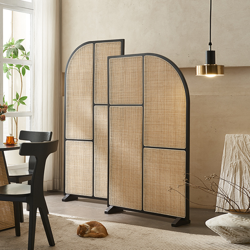 パーテーション アーチ型木製編み込みパーテーション