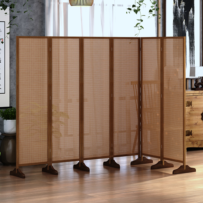 パーテーション 木製枠組み六連式折りたたみ衝立