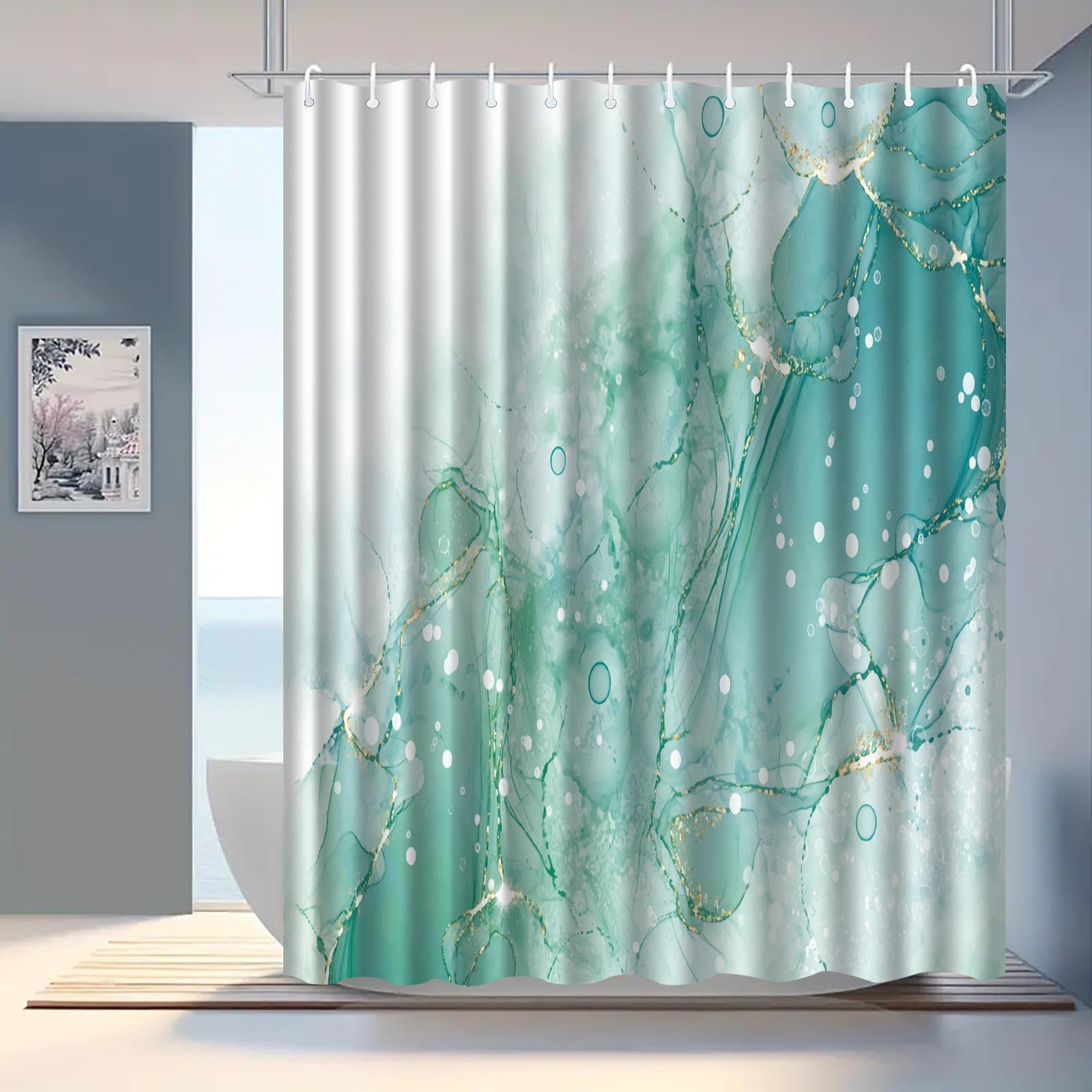 パーテーション 大理石調金箔装飾パーテーションカーテン