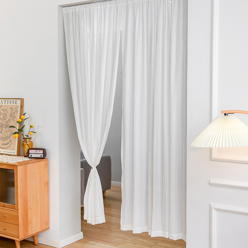 パーテーション 縦ストライプシアーレース間仕切りカーテン