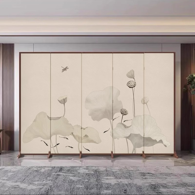 パーテーション 東洋風景画折りたたみ式間仕切り屏風