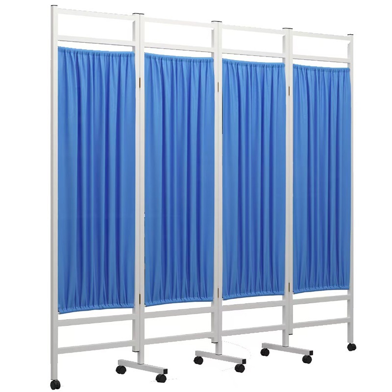 パーテーション 四連式布製カーテン付き移動型間仕切りパーテーション