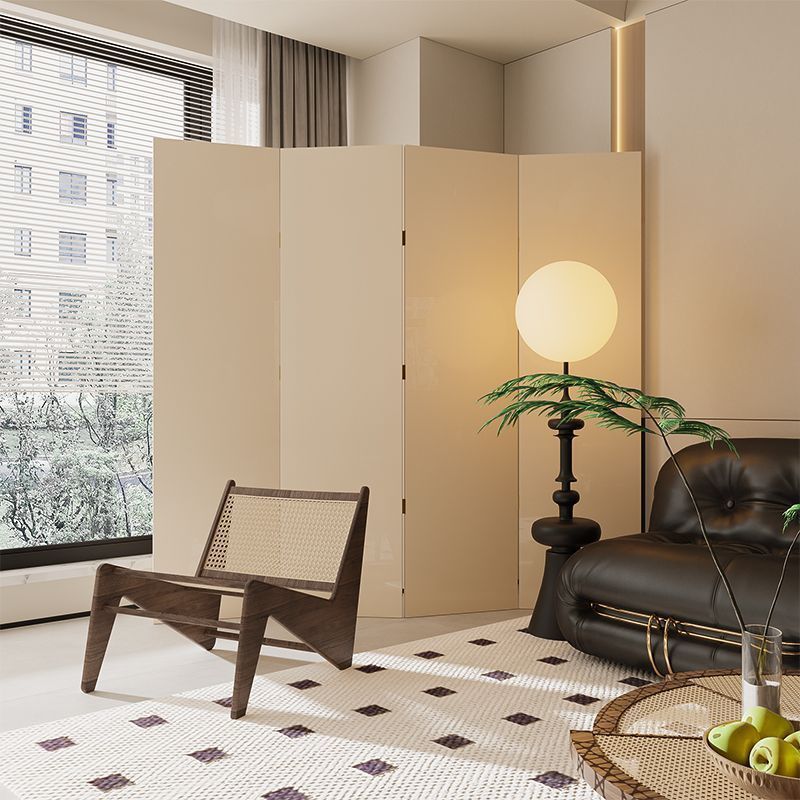 パーテーション 四連折りたたみ式半透明枠組パーテーション