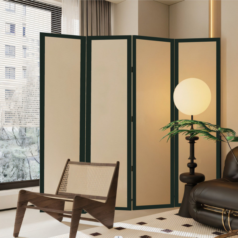 パーテーション 四連折りたたみ式半透明枠組パーテーション