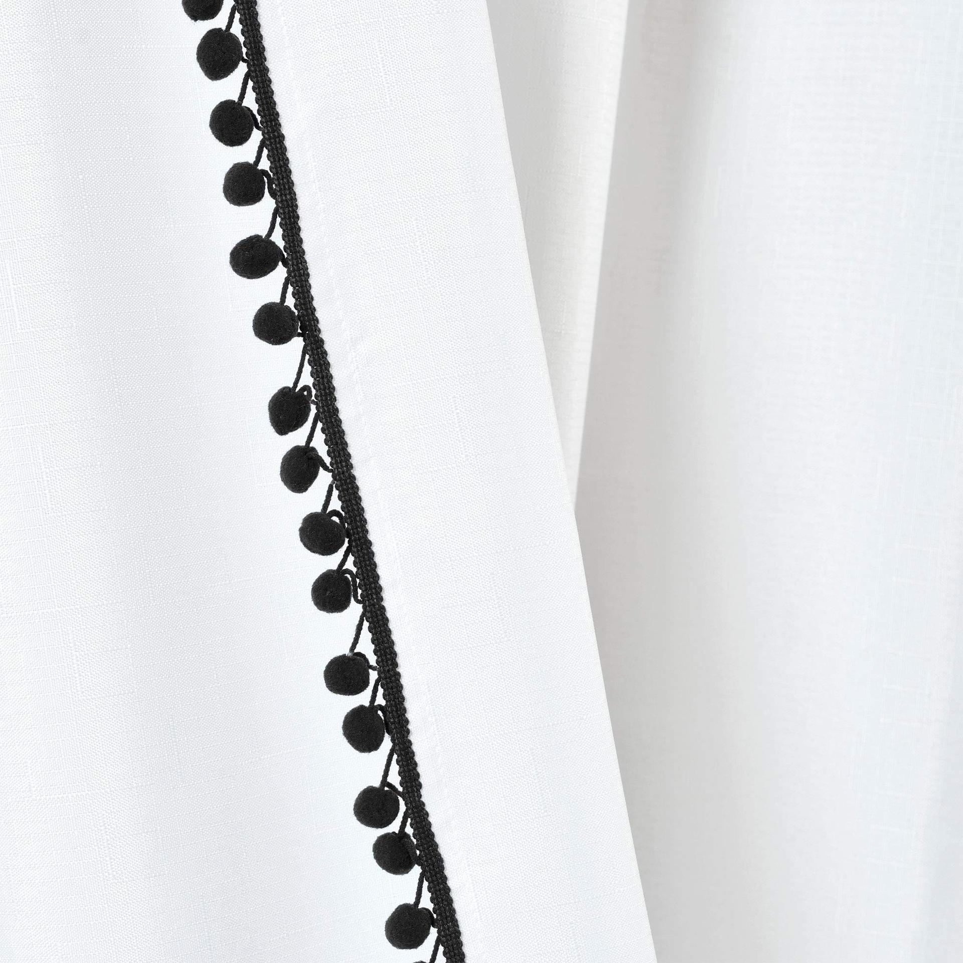 ボンボン装飾付きシンプルパーテーションカーテン