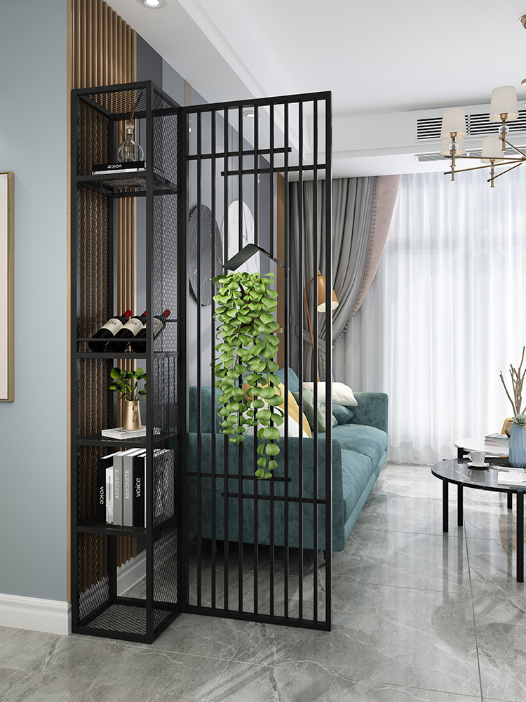 パーテーション 縦格子収納一体型パーテーション