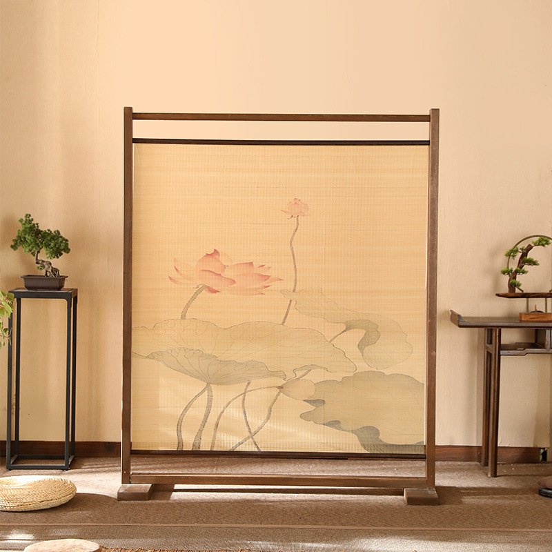 パーテーション 東洋古典絵巻木製間仕切り衝立