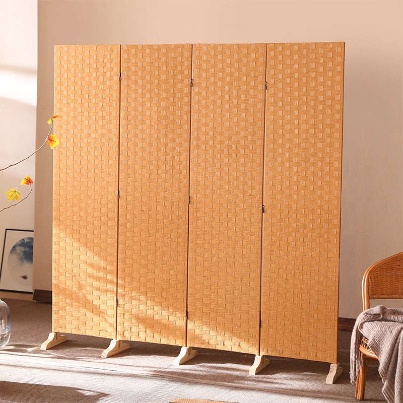 パーテーション 木製四連折りたたみ式間仕切りパーテーション