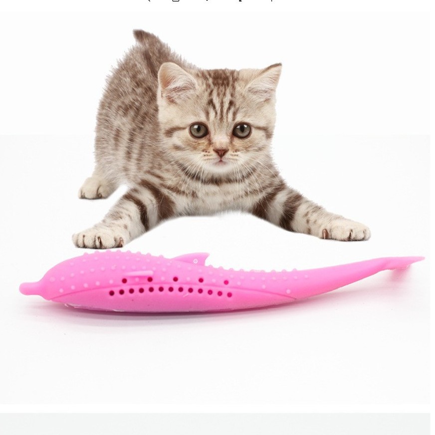 猫 おもちゃ またたび入り魚型柔軟素材噛み噛み知育玩具