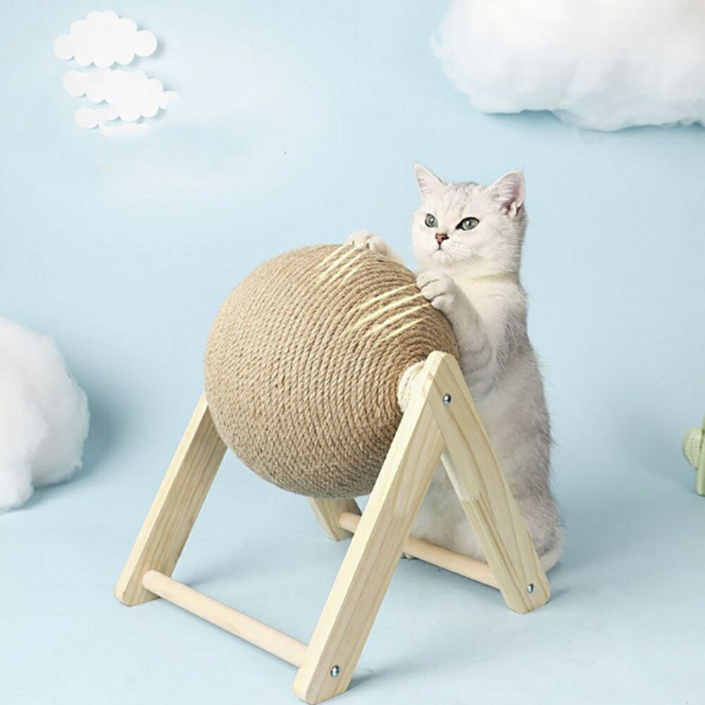 猫 おもちゃ 猫用ボール型爪とぎ 運動不足解消グッズ 回転式