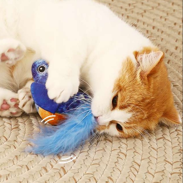 猫 おもちゃ 愛猫を夢中にさせる鳴き声付き羽根おもちゃ