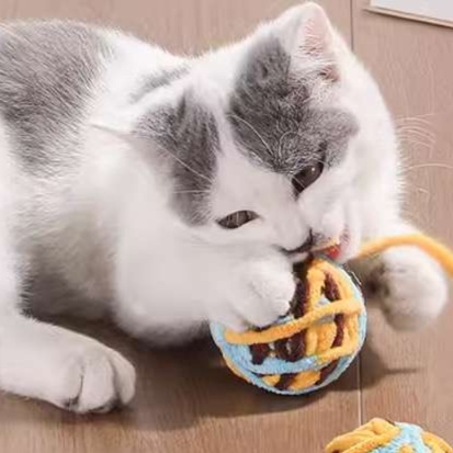 猫 おもちゃ もこもこ毛糸ボール猫じゃらし