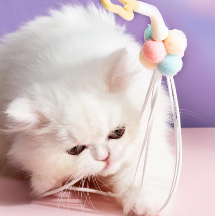 猫 おもちゃ もふもふボール付き猫じゃらし