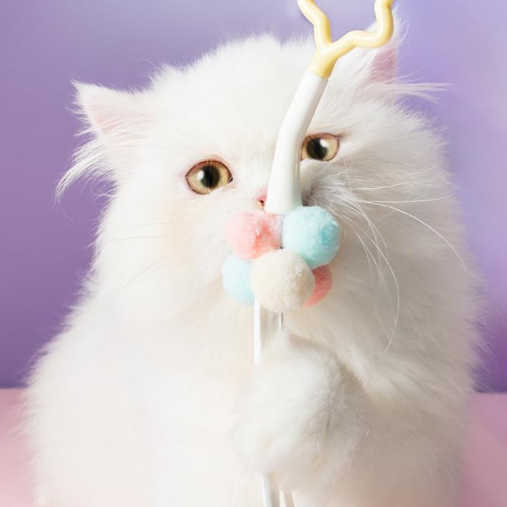 猫 おもちゃ もふもふボール付き猫じゃらし