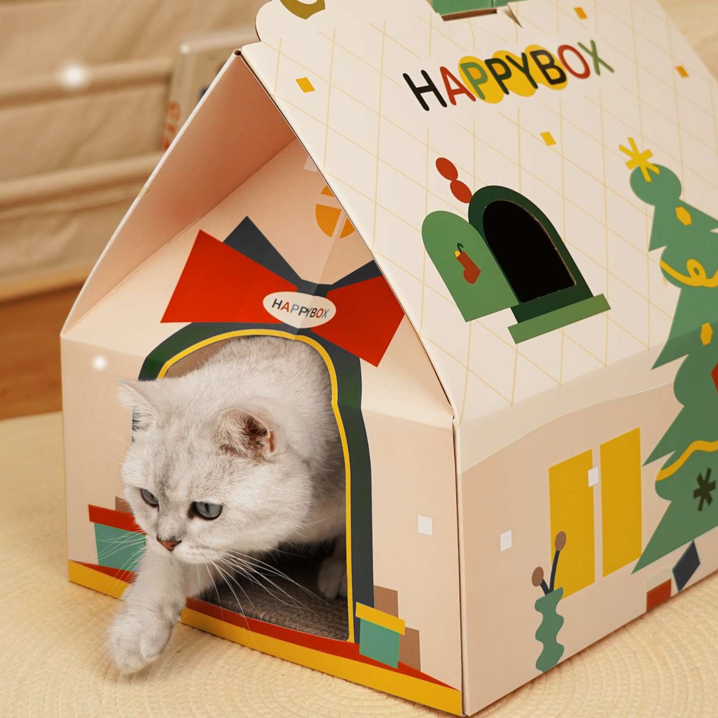 猫 おもちゃ ふくろう型 冬限定おうちハウス