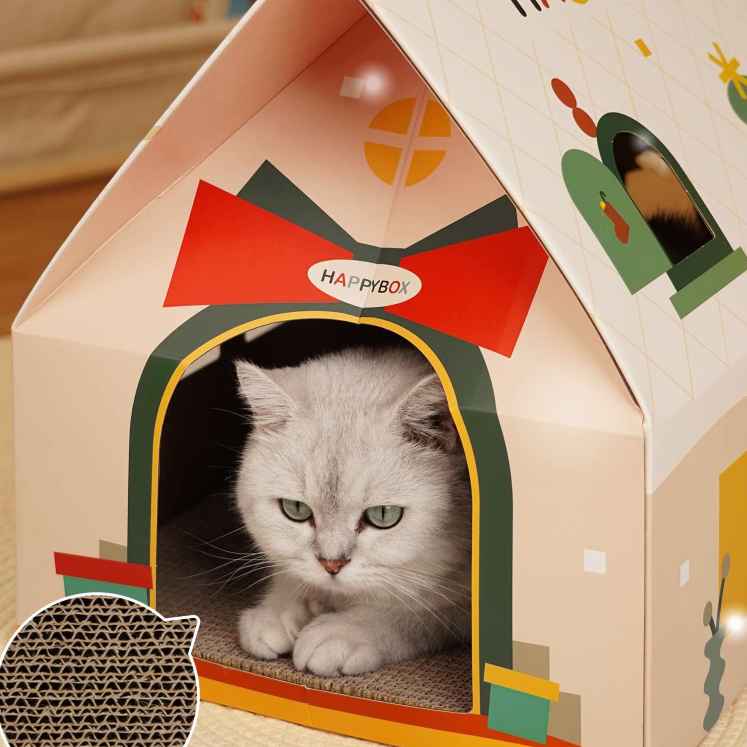 猫 おもちゃ ふくろう型 冬限定おうちハウス