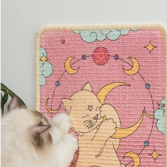 猫 おもちゃ 月夜の爪とぎマット 癒やしの和柄