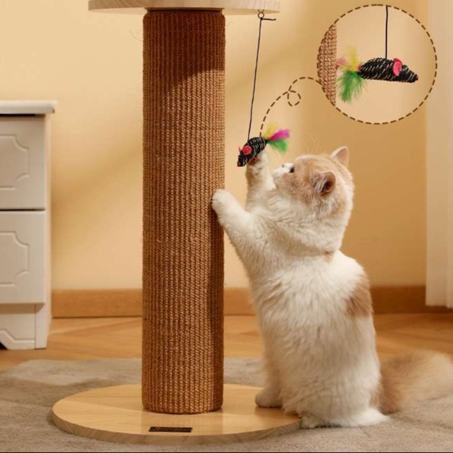 猫 おもちゃ 天然素材の柱型猫じゃらし