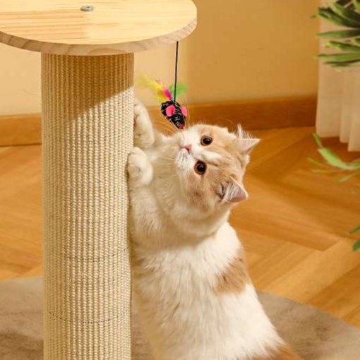 猫 おもちゃ 天然素材の柱型猫じゃらし