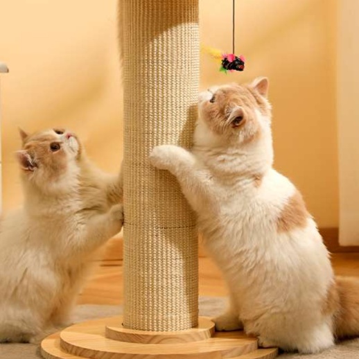 猫 おもちゃ 天然素材の柱型猫じゃらし