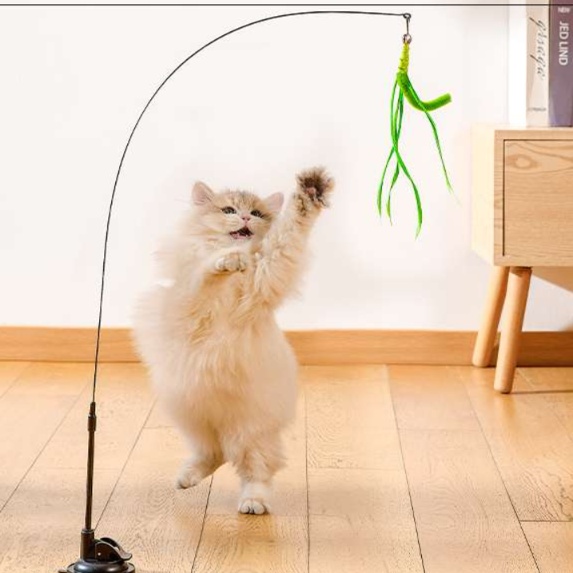 猫 おもちゃ 自然派 シンプル 伸縮式 猫じゃらし
