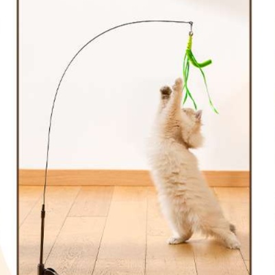 猫 おもちゃ 自然派 シンプル 伸縮式 猫じゃらし