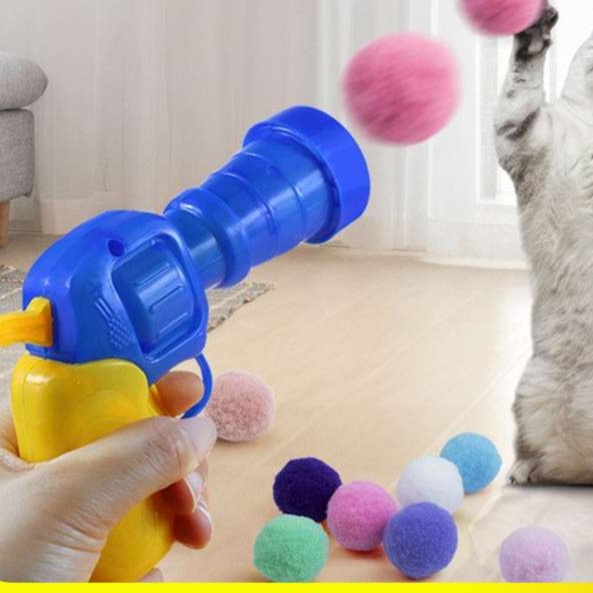 猫 おもちゃ もふもふボール発射器 猫じゃらし
