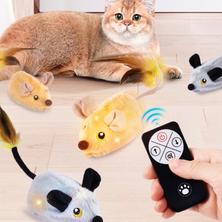 猫 おもちゃ もふもふ充電式ネズミのおもちゃ