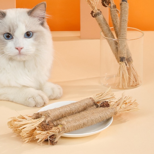 猫 おもちゃ 天然素材の歯磨き麻縄じゃらし