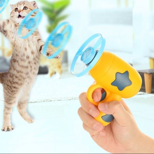 猫 おもちゃ 空飛ぶ輪っか発射！猫じゃらしシューター